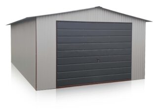 EUROSTAL Garage 4x5m in colore RAL 7035 tetto a due falde