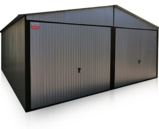 Un garage in lamiera a due posti delle dimensioni 6x5m