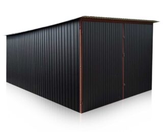 Garaj metalic 3 x 5 m cu pantă spre spate, negru