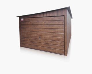 Garaj metalic 3 x 5 m pantă la stânga, Imitații de lemn