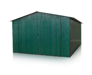 Garaj metalic 4x5m, fronton - verde inchis