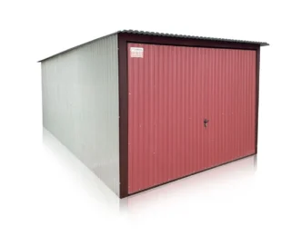 Garaj din tablă 3 x 5 m, combinație două culori, poartă ridicată