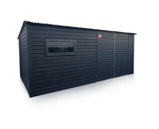 Casă de grădină 5x3m pentru depozitare culoare grafit mat cu profil orizontal