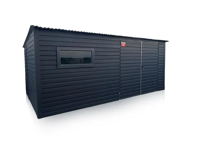 Casă de grădină 5x3m pentru depozitare culoare grafit mat cu profil orizontal