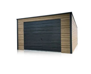 Garaj metalic premium 5x5m culoare Winchester și poartă basculantă grafit mat