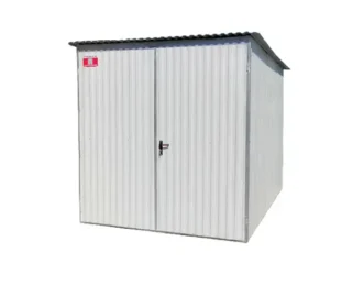 Garaj metalic si spatiu de depozitare 2x3m alb mat RAL 9010 cu poarta cu doua aripi Eurostal