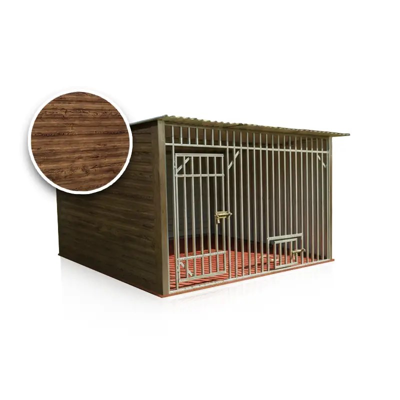 Țarc premium pentru câini 3x2 m, tablă orizontală Nuc Închis