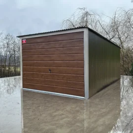 garaj metalic 3x5 m nuc inchis poarta basculanta panta spate